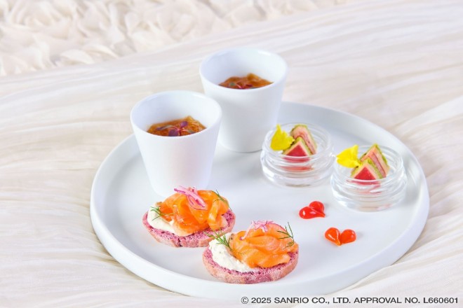 The Hello Kitty Princess Afternoon Tea features character-inspired sweets, including a Kitty-shaped shortcake and tiara-topped mousse, offering a royal and photogenic dessert experience.
